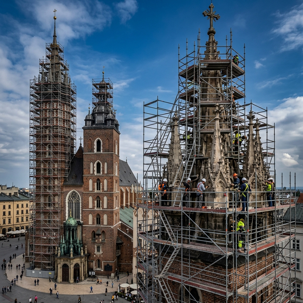 Historic Cathedral Spire Krakow